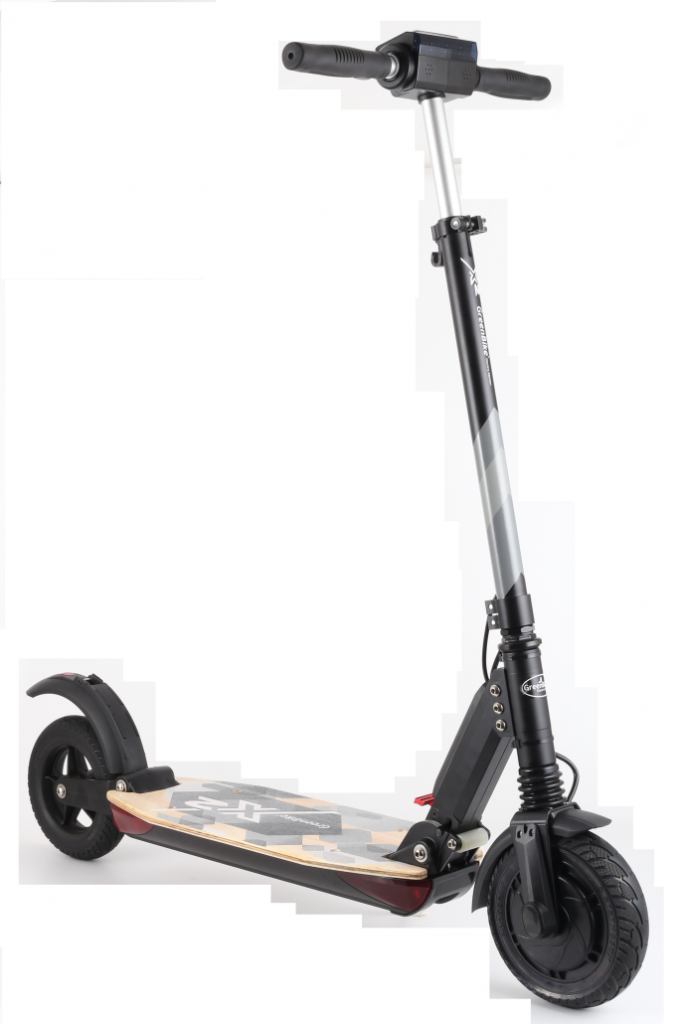 קורקינט חשמלי מתקפל עם עיצוב מודרני ורמות שליטה מתקדמות, אידיאלי לנסיעות בעיר.