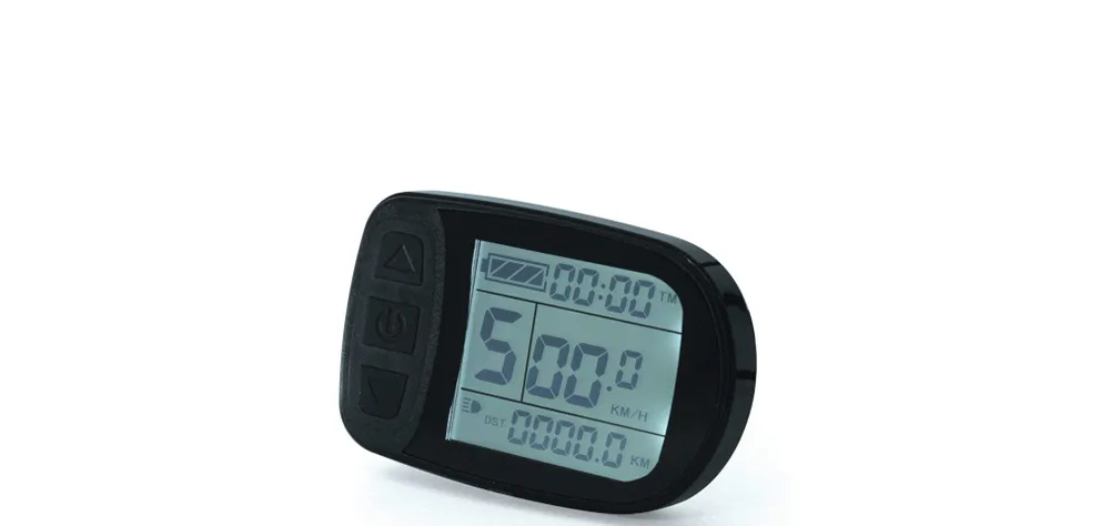 מדometer דיגיטלי לאופניים חשמליים, מציג מהירות, מרחק וזמן, אביזר חשוב לתחזוקה נכונה.
