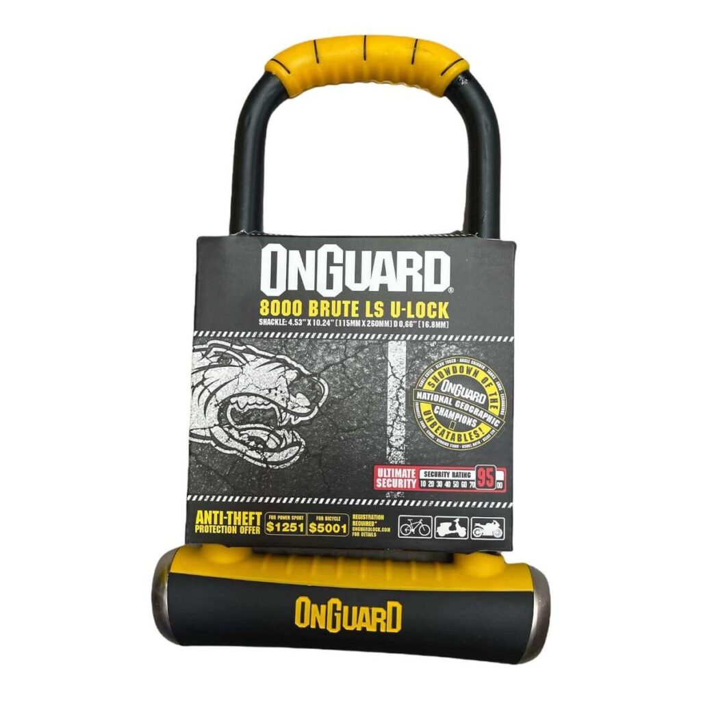 מנעול דיסק צפצפה ONGUARD 8000, פתרון אבטחה מצוין לאופניים חשמליים וקורקינטים חשמליים.