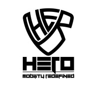 לוגו של מותג אופניים חשמליים, מציג עיצוב מודרני עם הכיתוב "HERO".