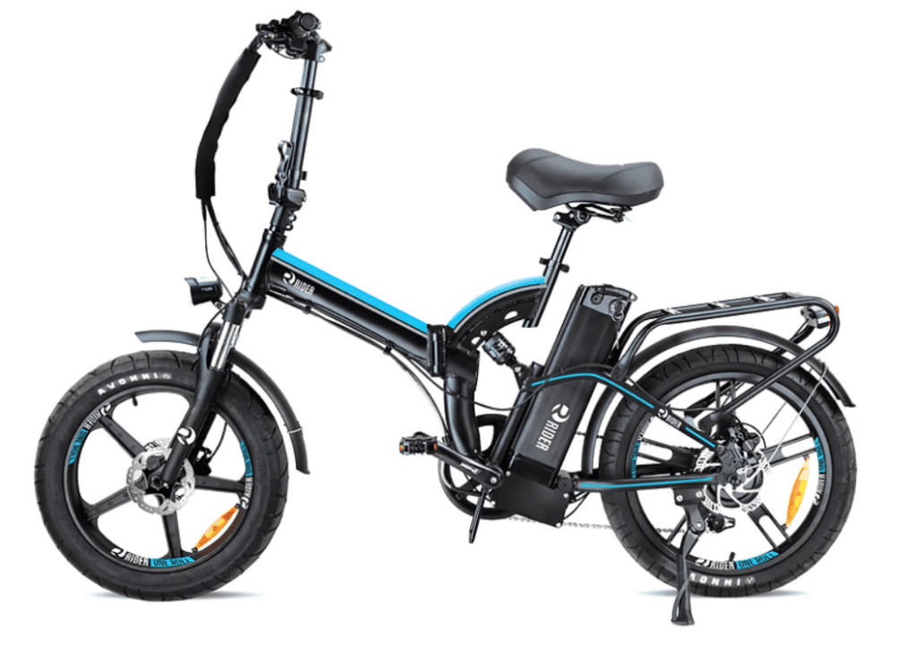 אופניים חשמליים מתקפלים בעיצוב מודרני, עם סוללה, צמיגים רחבים ומערכת בלימה מתקדמת.